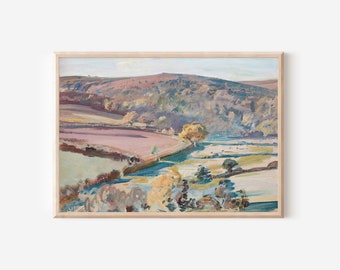 Vintage Landscape Oil Painting | Antique Downloadable Prints | Farmhouse Artwork | Gallery Wall Art | Housewarming Gift Idea