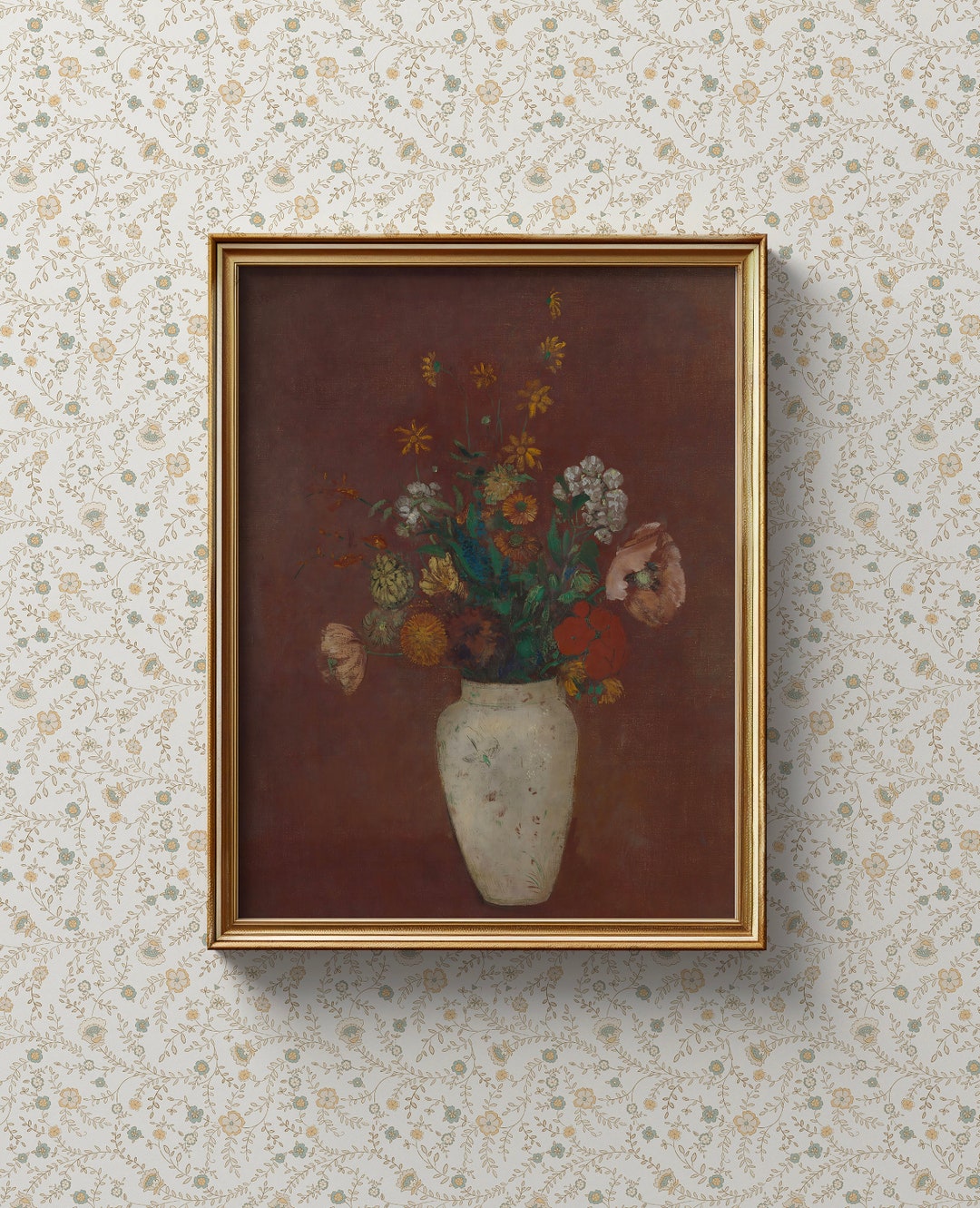 Cottage Core Decor Botanical Wall Art | Moody Wall Art | Neutral Floral ...