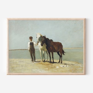 Abstract Horses Oil Painting Print | Vintage Wall Art (Digital Download)