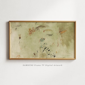 Arte abstracto verde salvia / Decoración estilo cottagecore para televisor Samsung (descarga digital)