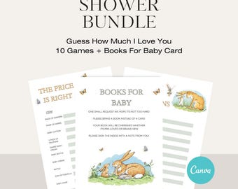 Bunny Baby Shower Games Bundle: Woodland Bunny Theme (Digital)