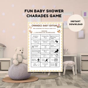 Charades Baby Shower Edition Etsy Charades Baby Shower Edition Etsy