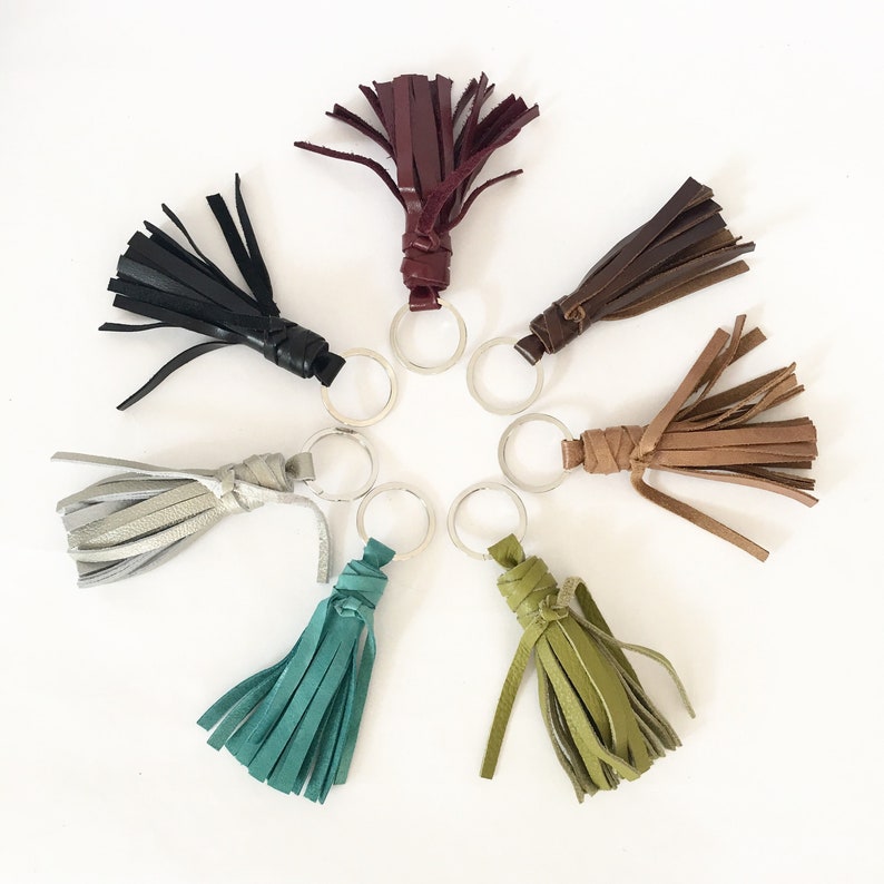 Leather Tassel Keychain Tassel Key Fob Tassel Key Ring Etsy