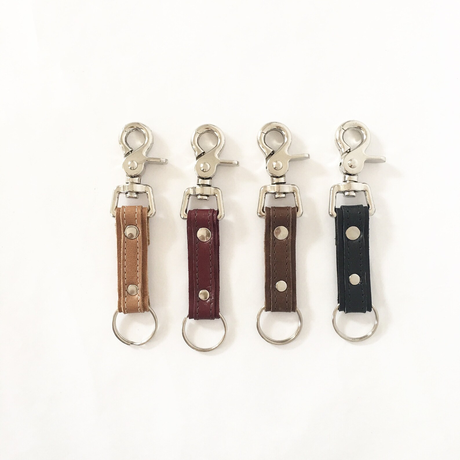 Leather Key Chain With Swivel Lobster Clasp Leather Key Fob Etsy