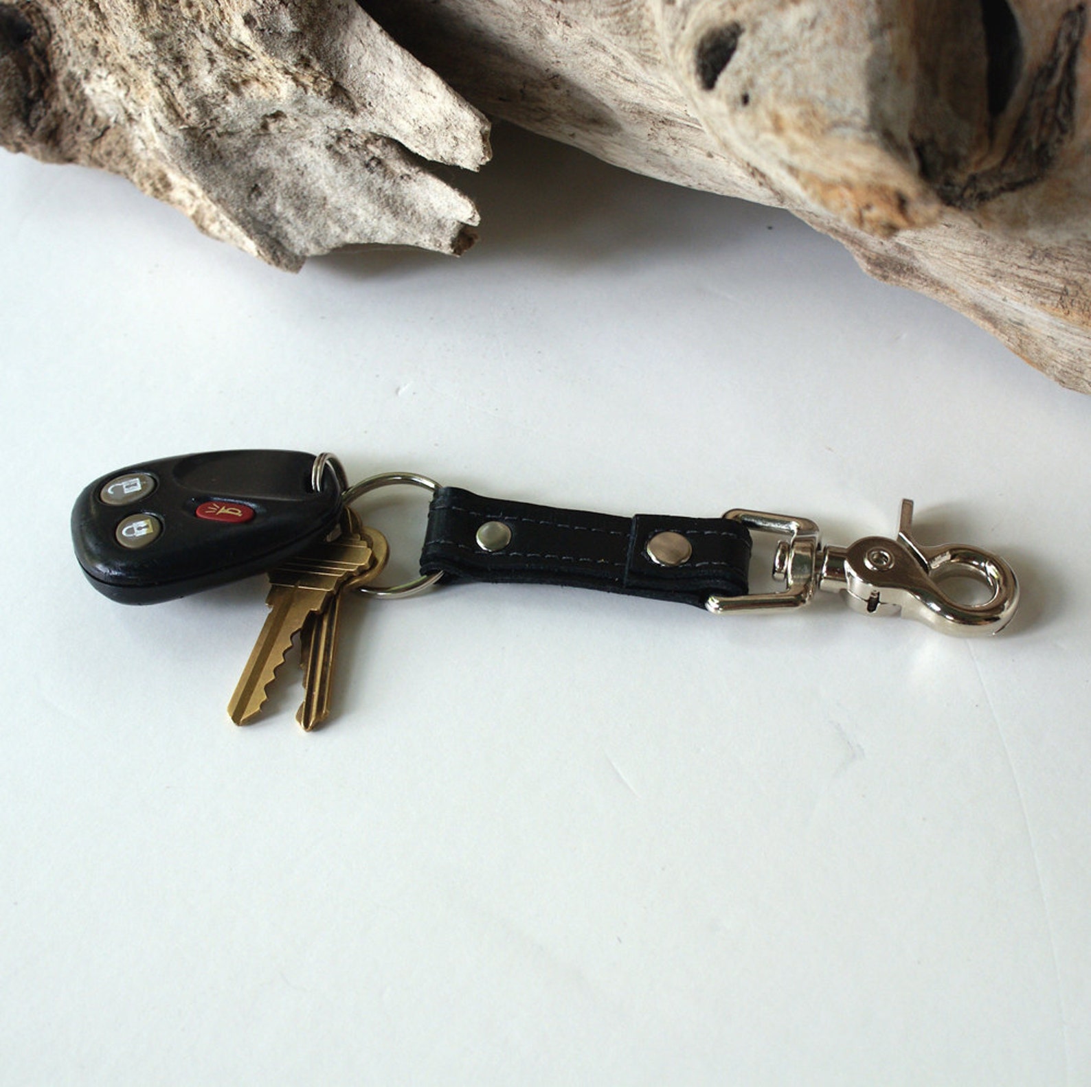 Leather Key Chain With Swivel Lobster Clasp Leather Key Fob Etsy