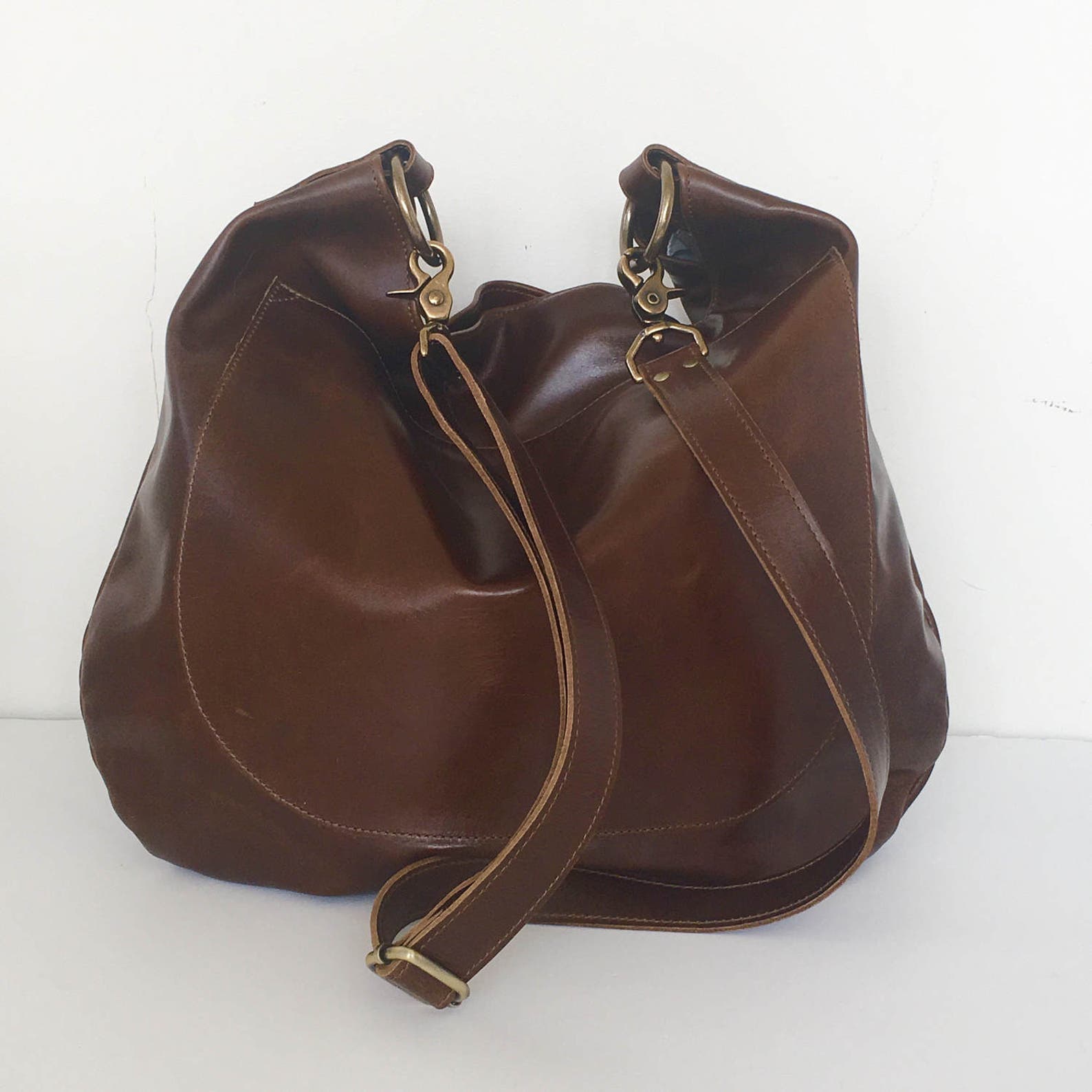 UMA Leather Bag Leather Hobo Bag Slouchy Leather Crossbody - Etsy