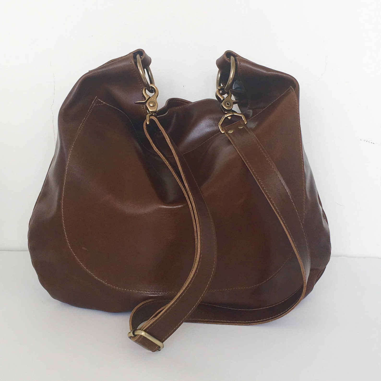 UMA Leather Bag Leather Hobo Bag Slouchy Leather Crossbody - Etsy