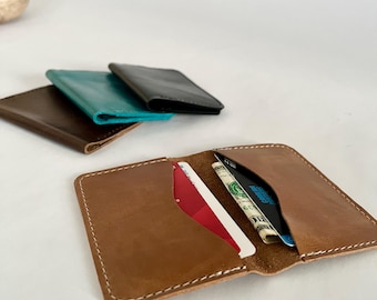 Minimalist Leather Card Wallet | Slim Business Card Holder