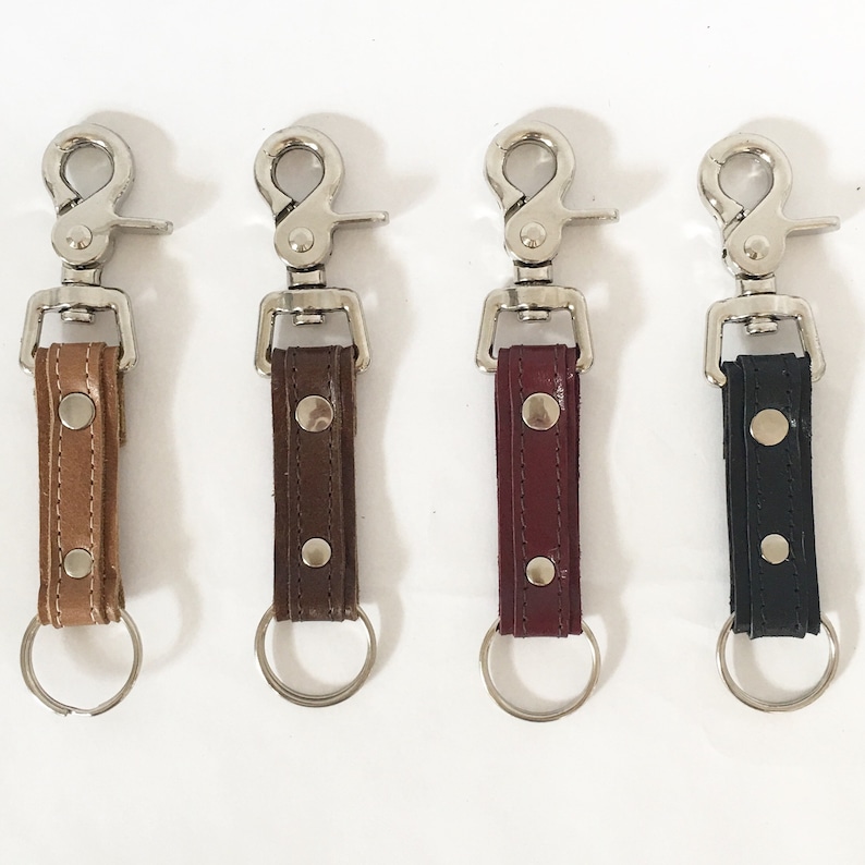 Leather Key Chain With Swivel Lobster Clasp Leather Key Fob Etsy