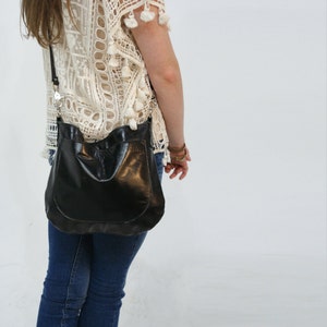 UKSANA Handcrafted Leather Hobo Bag | Adjustable Crossbody | Exterior Pocket