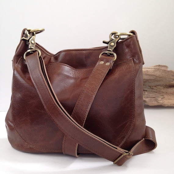 Brown leather cheap boho bag
