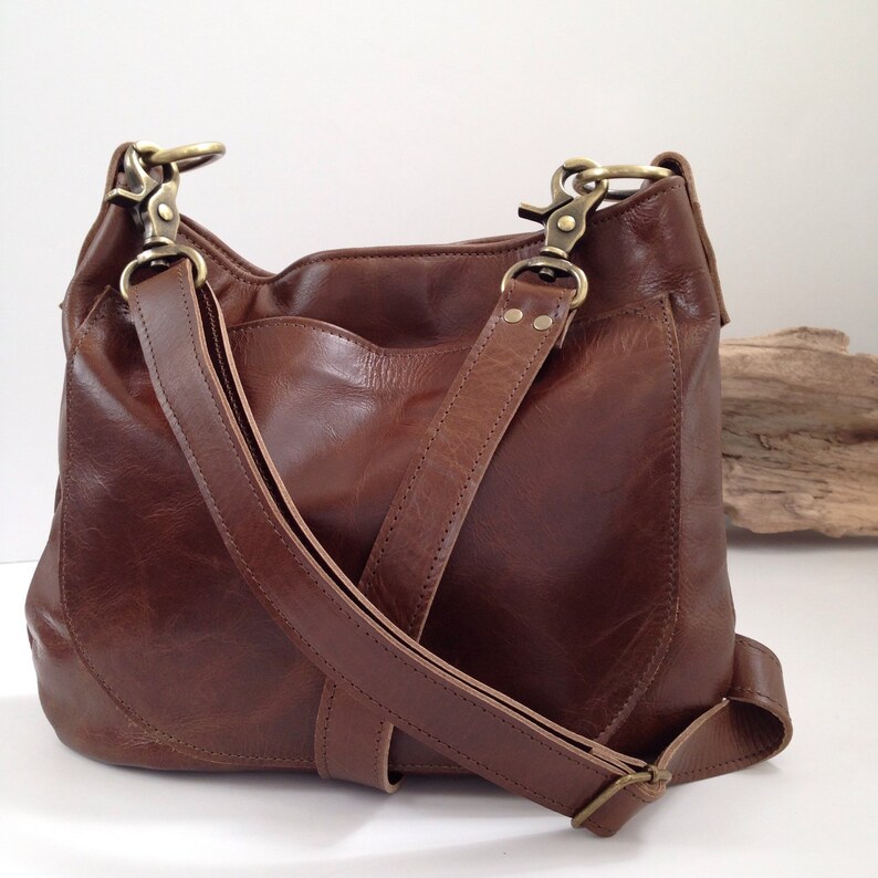 UKSANA Leather Hobo Bag Brown Leather Crossbody Leather Etsy