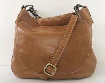 UKSANA Leather Crossbody Bag | Handmade Leather Bag | Medium Leather Purse - Made in USA - More Colors Available