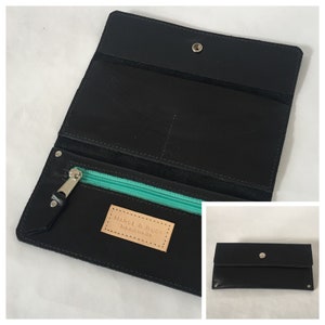 Cartera de tres pliegues para mujer Zada - Cartera de cuero hecha a mano - Cartera de cuero de tres pliegues - Cartera larga - Cartera de cuero para mujer