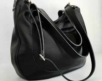 DOUBLE STRAP URSULA - Oversized -  Leather Bag - Carry on Bag - Leather Work Bag - Office Bag - Leather Laptop Bag