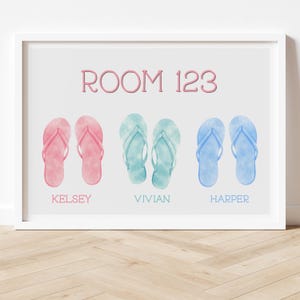 Customized Coastal Roommate Digital Print | Personalized Roomie Apartment Wall Art | Preppy Horizontal Girls Dorm Room Gift | Sorority Sign