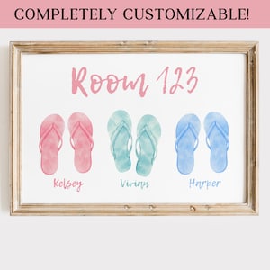 Customized Coastal Roommate Digital Print | Personalized Roomie Apartment Wall Art | Preppy Horizontal Girls Dorm Room Gift | Sorority Sign