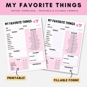 Lista de mis cosas favoritas l Favoritos de los empleados l Encuesta para profesores l Conóceme l Encuesta para amigo secreto l Conóceme l Todo sobre mí