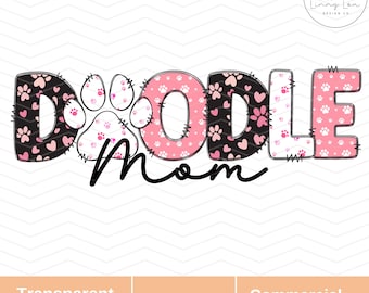 Doodle Mom Mama PNG | Hundmamma sublimering | Goldendoodle PNG | Hundmamma design för sublimering | Tassavtryck sublimering | Gåva till hundmamma