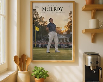 Rory McIlroy Masters Champion 2025 Golf Poster, Wall Art