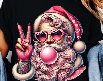 サンタの顔 クリスマス バブルガム 青 ピンク 男の子 女の子 肌の色