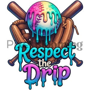 Respect the drip girl png | drippy ball | dripping baseball | respect the drip | baseball dripping | baseball girl drip, teals blues purples