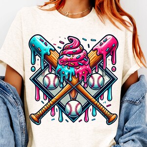 Icecream Drip PNG | Baseball Ice Cream | Icecream drip | Pink Ice Cream drip | Drip Home plate | Baseball Lifestyle｜Trending Baseball shirt