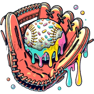 Icecream Drip PNG | Tropical Baseball glove | Baseball Ice Cream | Ice cream drip | Baseball drip | Baseball lifestyle | Ice cream sprinkle
