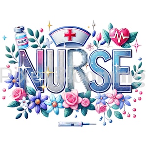 One Blessed Nurse | Floral Nurse Design | Nurse leopard print | Medical png design | nursing png | nurse graphic | nursing design, nurse png