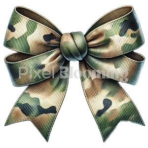 Camo Bow PNG | Camo Bow Coquette | Camouflage Bow | Camo Bow | Ribbon bow png | Watercolor bow png | Bottomland bow | Coquette Hunting png