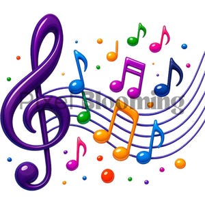 Musical notes clipart｜harmonious note｜music note clipart｜harmonious decor｜note graphic｜music note png｜melody art｜treble clef｜musical craft