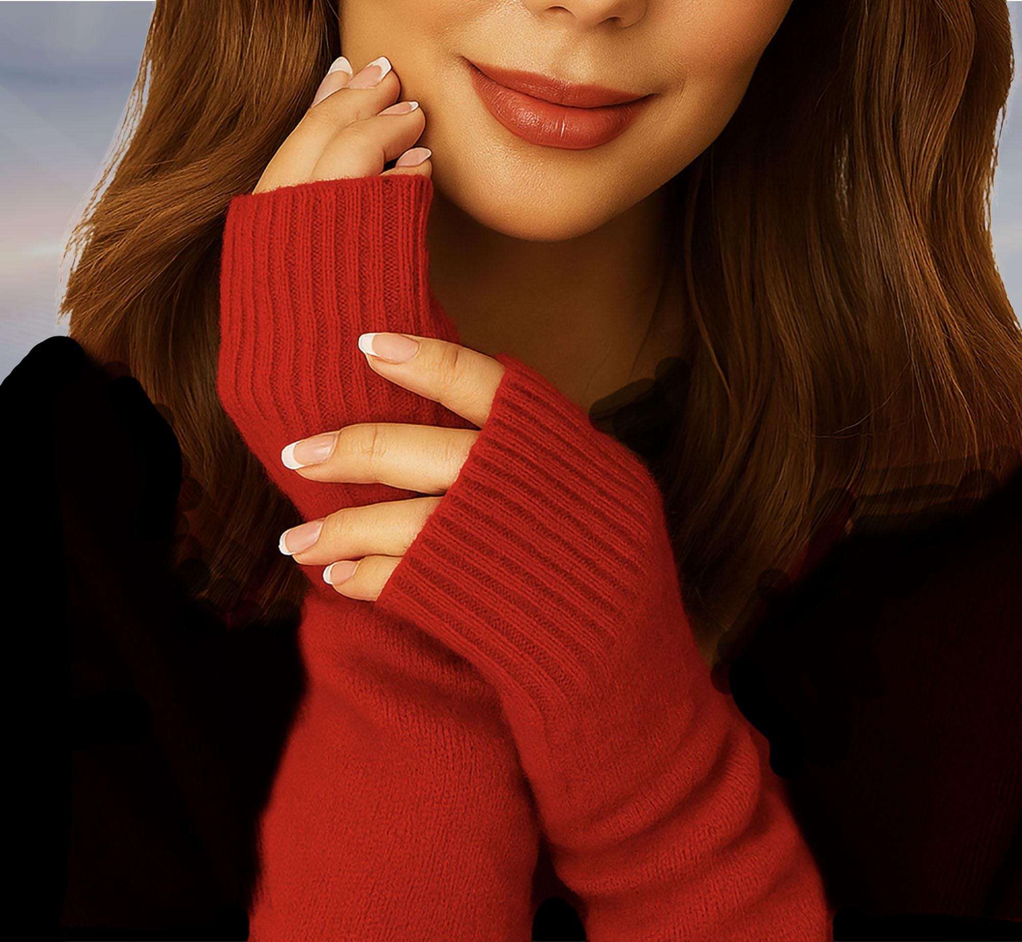 MAISON MARGIELA レッド アームウォーマー 指なし手袋 S MAISON