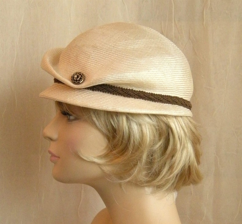 Kelsey newsboy cap womens straw hat millinery hat natural Etsy