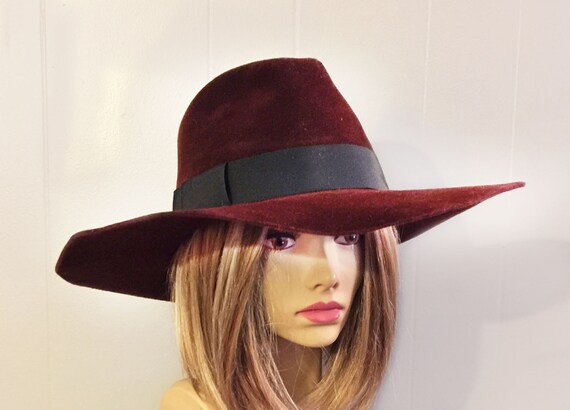 La Chula Velvet Fedora Hat ( Burgundy) Pachuco Crushable Wool Felt Fedora Hat - Wine – Village Hat Shop main image 4