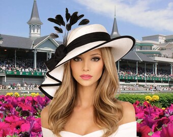 Vintage Jack Mcconnell Straw Derby Hat: Ivory Wide Brim With 