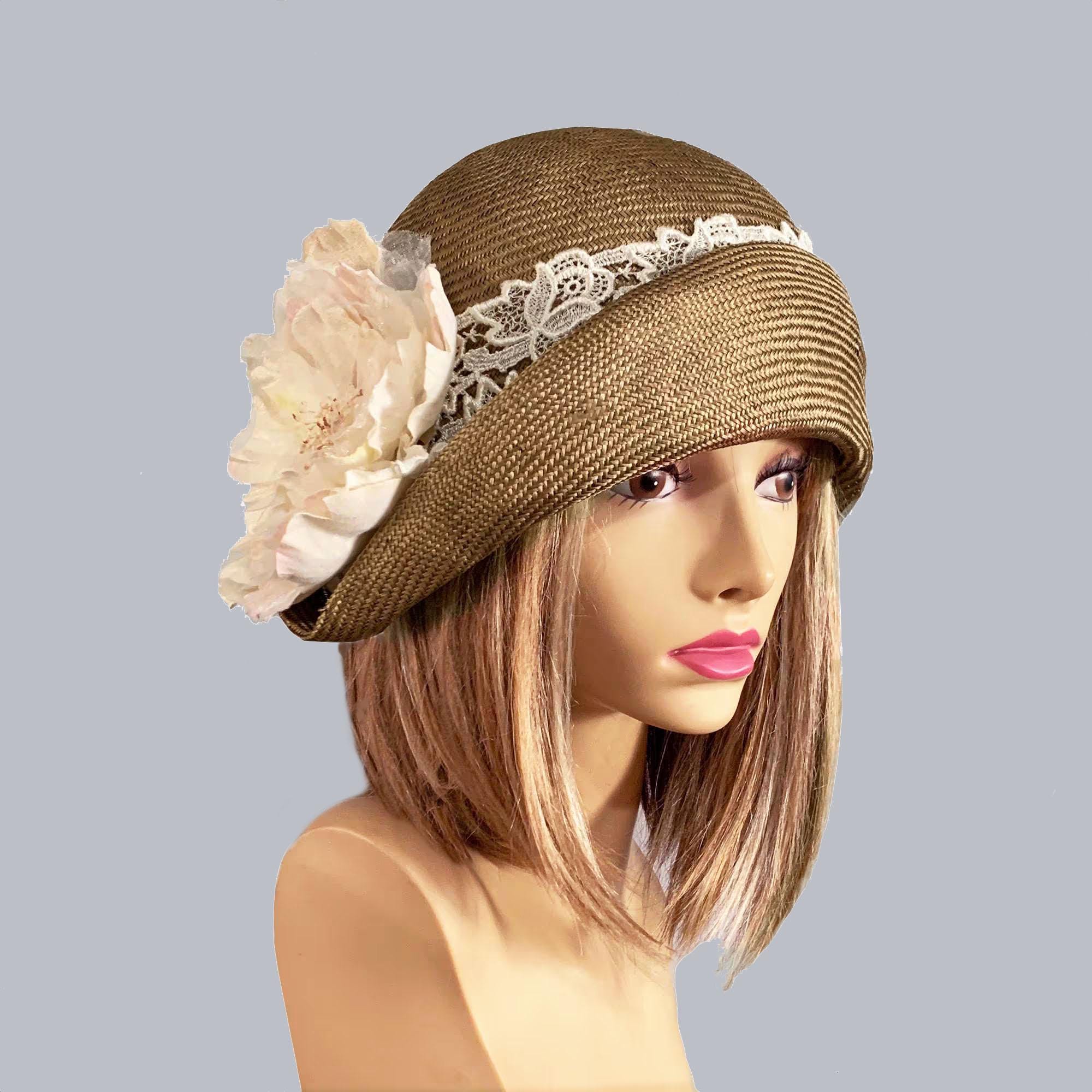 ハット Natural Lapia Cloche Hat Silvia (2 colors) Cloche Hat - Etsy