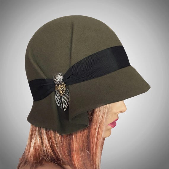 Amelia, Fur Felt Cloche Millinery Hat From the Downton Abbey  display picture 2