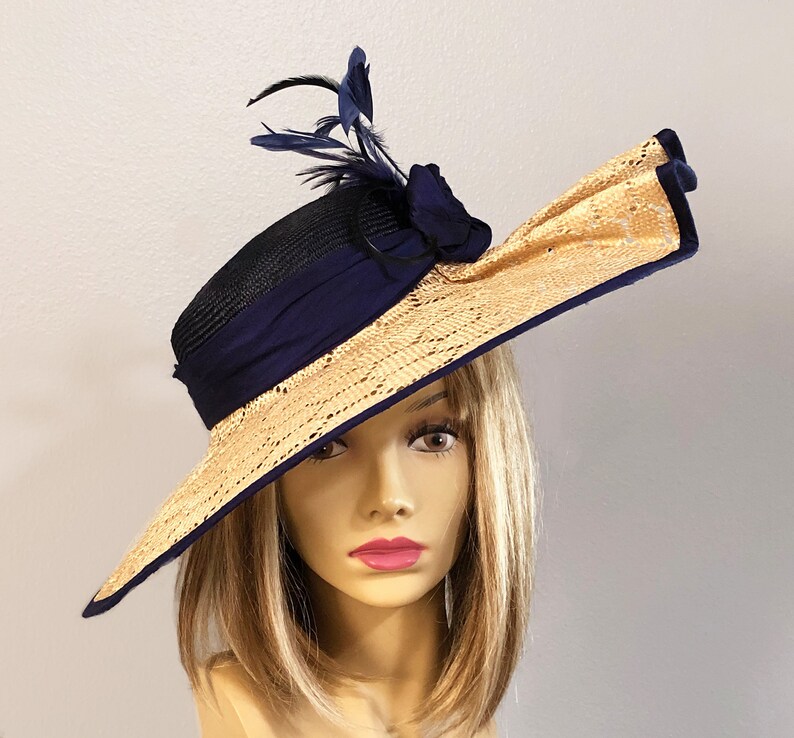 Marnie Kentucky Derby hat beautiful boater style straw Etsy