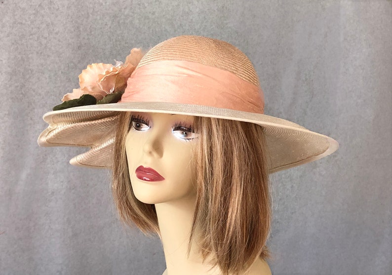 Kentucky Derby hat Claire beautiful straw hat with draped | Etsy