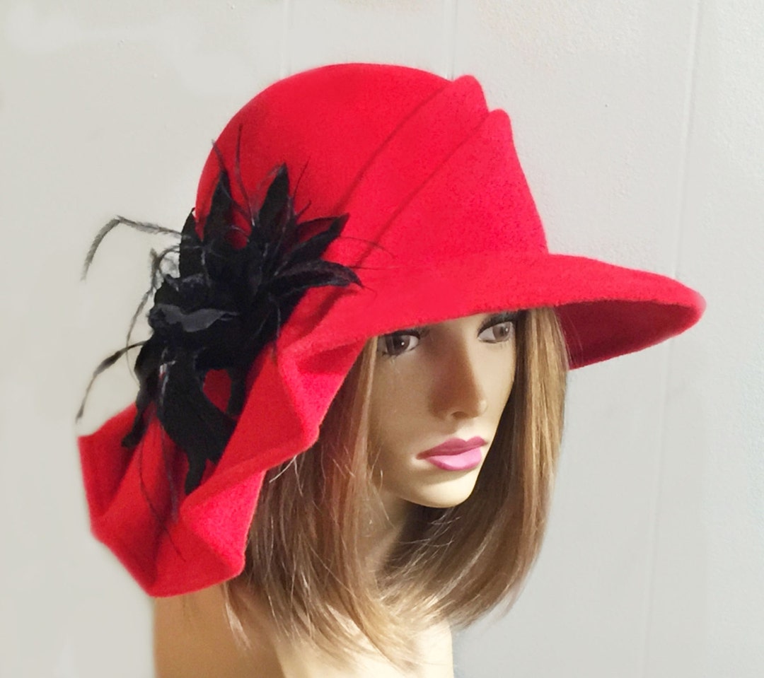 Sonya Lovely Fur Felt Hat Truly One-of-a-kind Color Red - Etsy