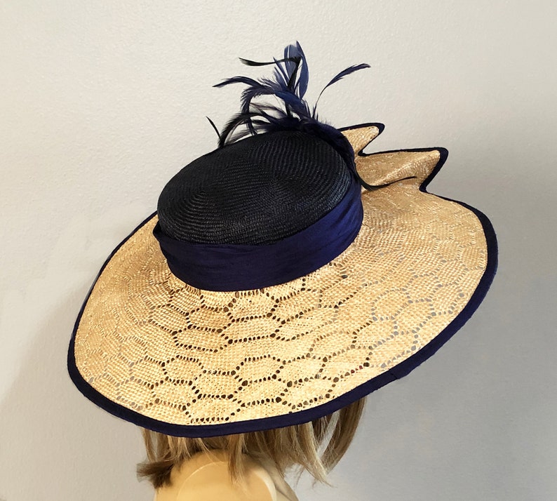Marnie Kentucky Derby hat beautiful boater style straw Etsy