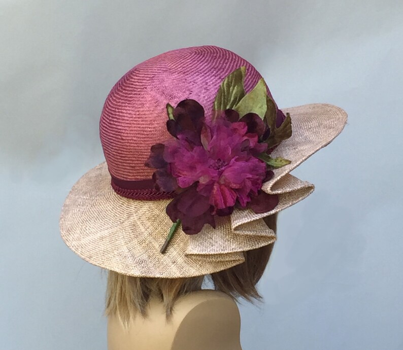 Kentucky Derby hat Claire beautiful straw hat with draped Etsy