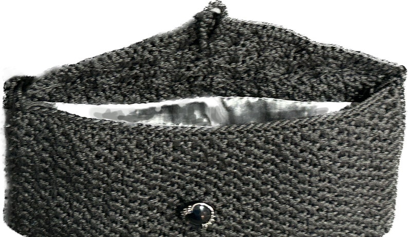 Black Clutch Handbag, handmade crochet purse, black color, shoulder strap purse, women's tote bag image 5