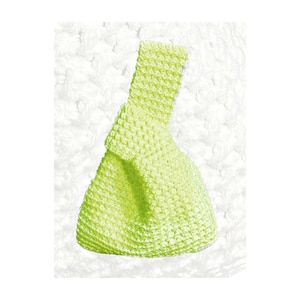 Kyoto knot bag, handmade crochet purse, lime color, women&#39;s handbag, shopping bag, casual summer tote,
