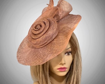 Lina,  Kentucky Derby hat, Sinamay  summer hat, fascinator, hatinator, straw hat, womens millinery hat, iridescent copper/lavender