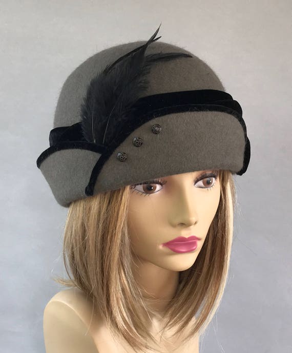 Alexa fur felt velour millinery hat sculpted hand made hat | Etsy