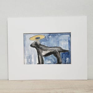 Black Lab Dog Drawing Pet Portrait Labrador Sympathy Loss of Dog angel halo