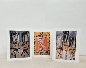 Chef note card Set gift for bakers cooks foodies pastry park city Utah artist