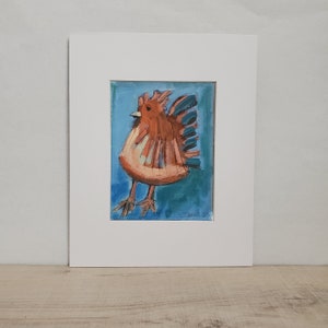 Original Chicken Painting Rooster drawing Farmhouse kitchen