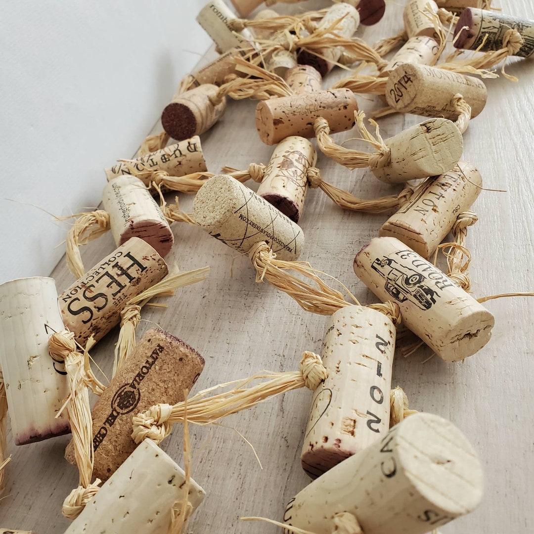 Christmas Cork Garland Wine Theme Tree Holiday Decor Upcycled